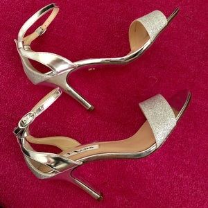 Nina New York Vondra Open Toe Heels Silver
